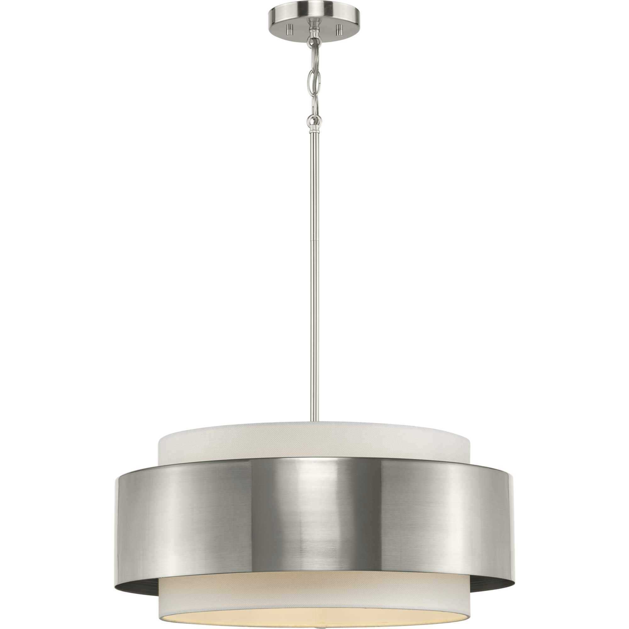 Silva 3 Light 22 inch Brushed Nickel Pendant Ceiling Light, Design Series