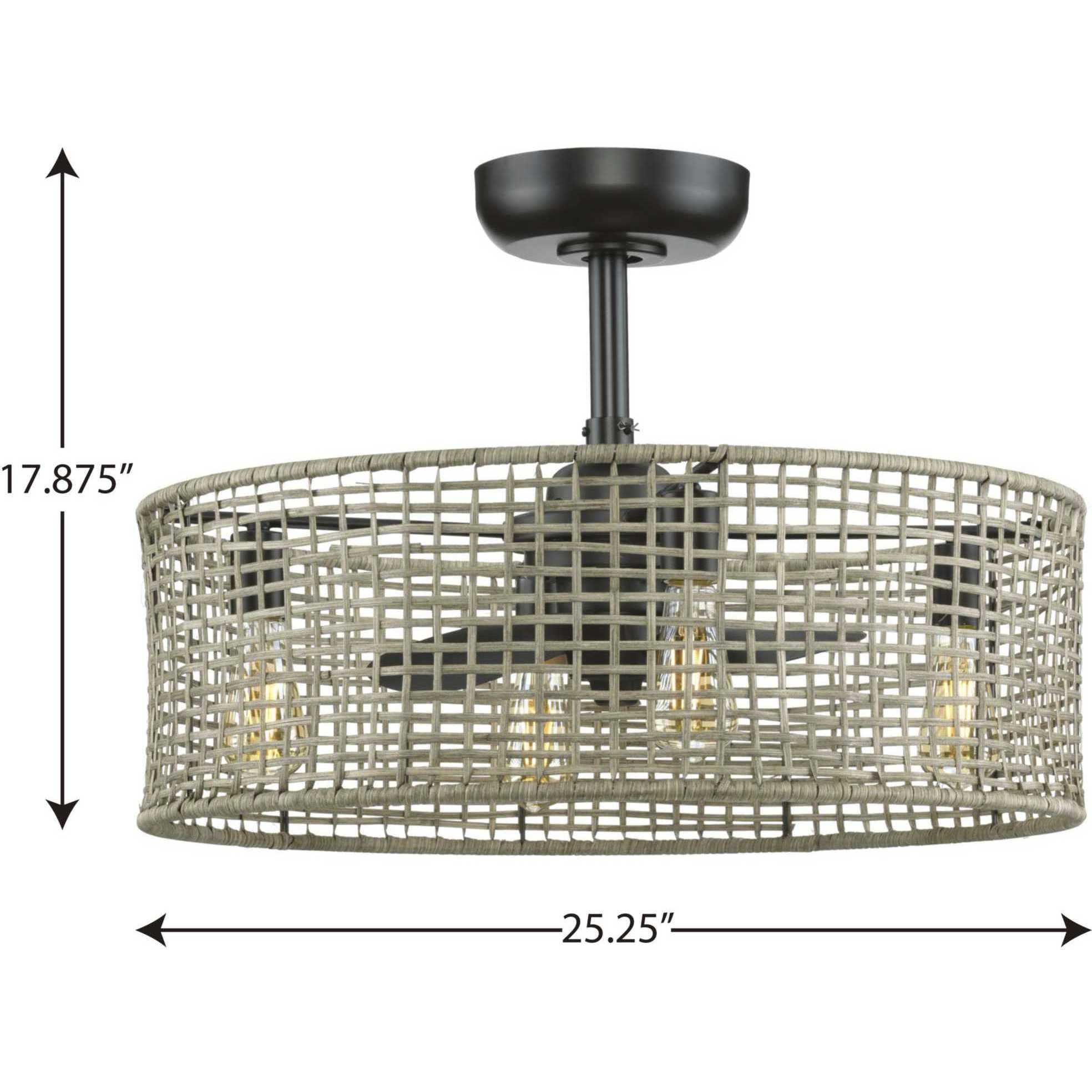 Belva 22 inch Matte Black Fandelier