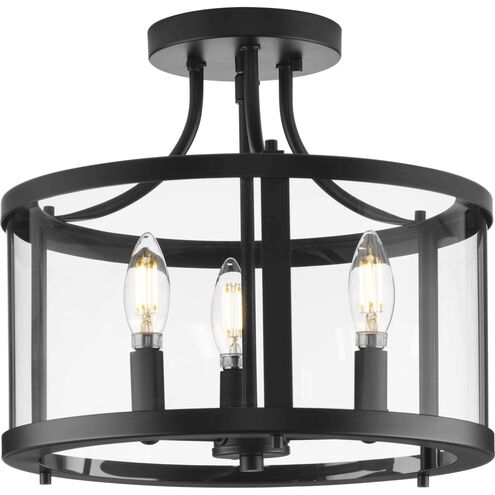 Gilliam 3 Light 13 inch Matte Black Semi-Flush Mount Ceiling Light