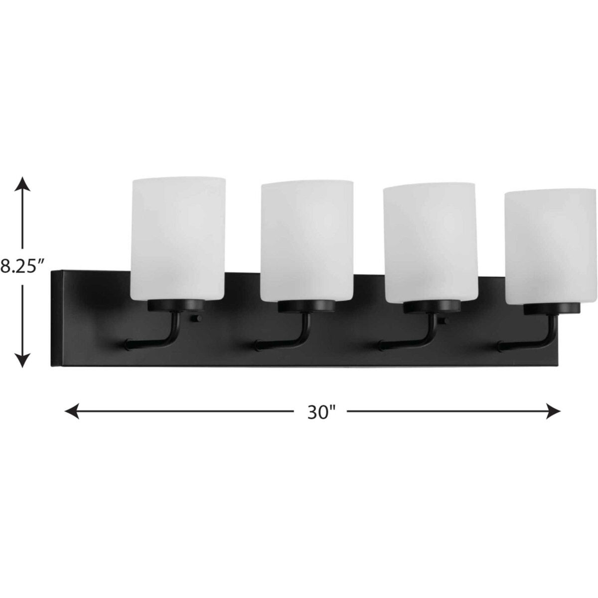 Merry 4 Light 30 inch Matte Black Bath Vanity Light Wall Light