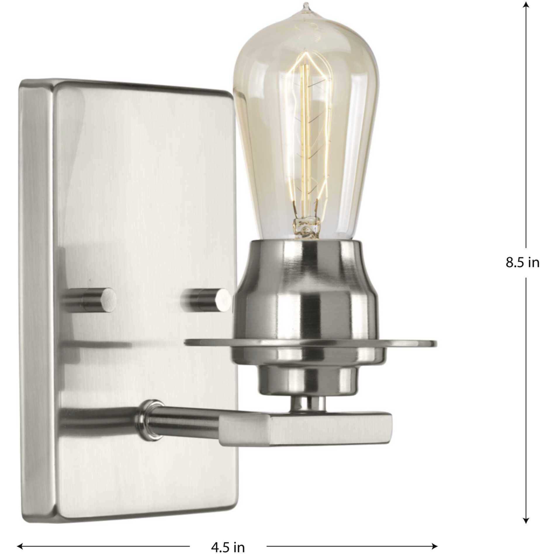 Debut 1 Light 5 inch Brushed Nickel Bath Vanity Wall Light, Design Series