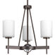 Compass 3 Light 19 inch Antique Bronze Chandelier Ceiling Light
