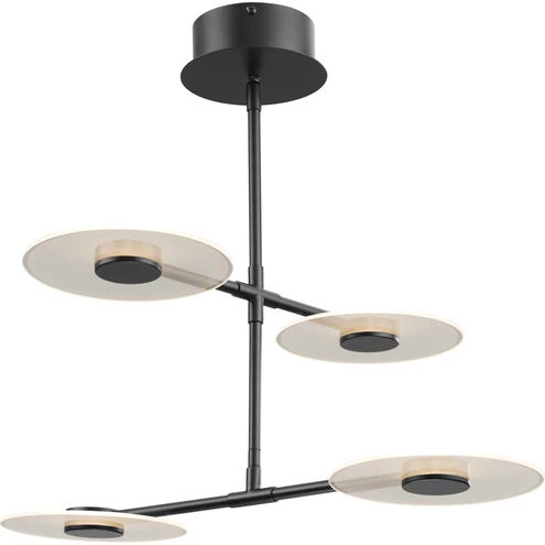 Progress Pivot Led Progress P400255-031-30 Spoke LED LED 25.5 inch Matte Black Chandelier ...