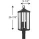 Gibbes Street 3 Light 27 inch Textured Black Outdoor Post Lantern, Design Series