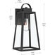 Hedry 1 Light 16 inch Matte Black Outdoor Wall Lantern