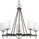 Compass 5 Light 28 inch Antique Bronze Chandelier Ceiling Light