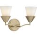 Pinellas 2 Light 15 inch Soft Gold Vanity Light Wall Light, Design Series