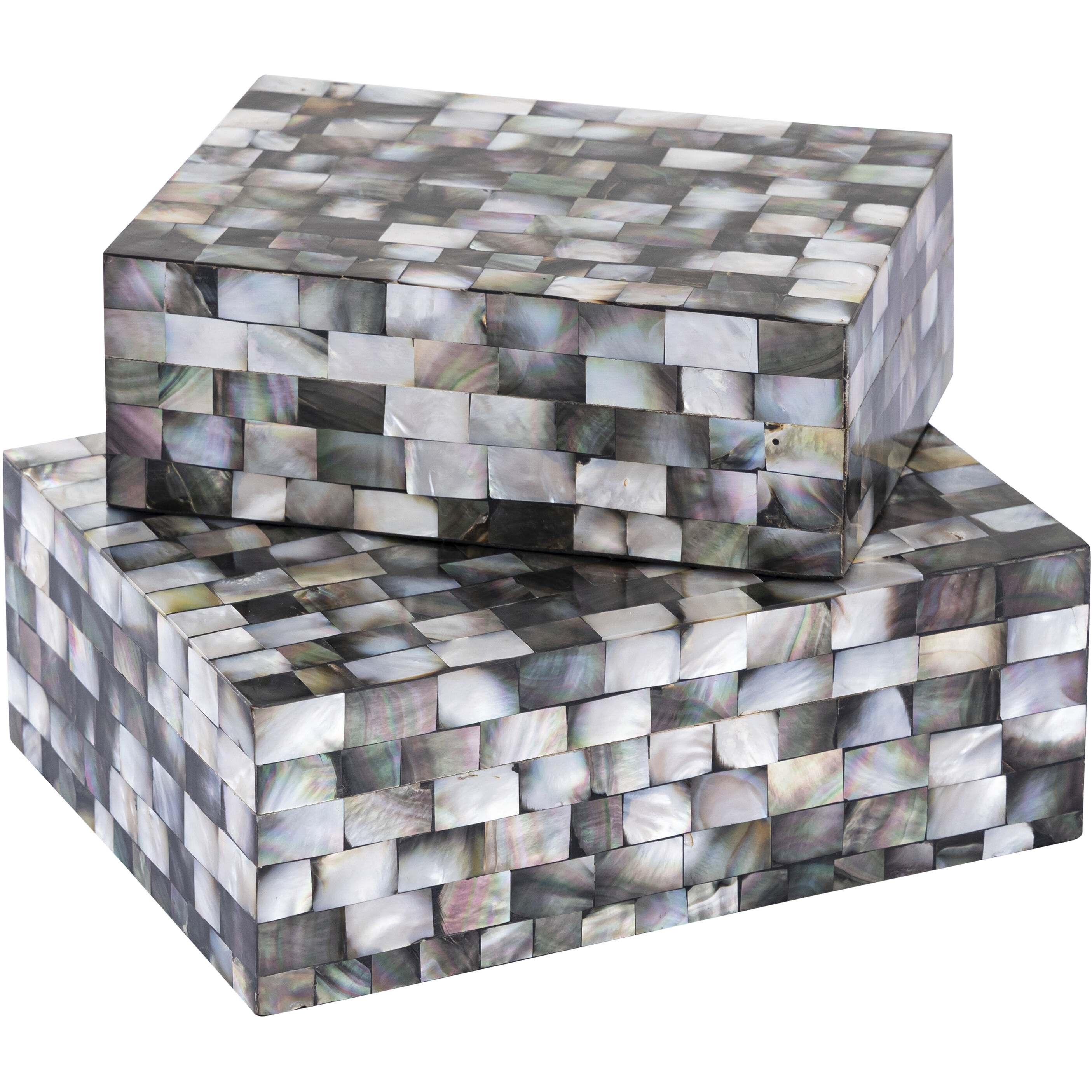 Keshi 8.5 X 6.5 inch Mother Of Pearl Box, Set of 2