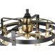 Sewell 24 inch Matte Black with Brushed Brass Blades Ceiling Fan