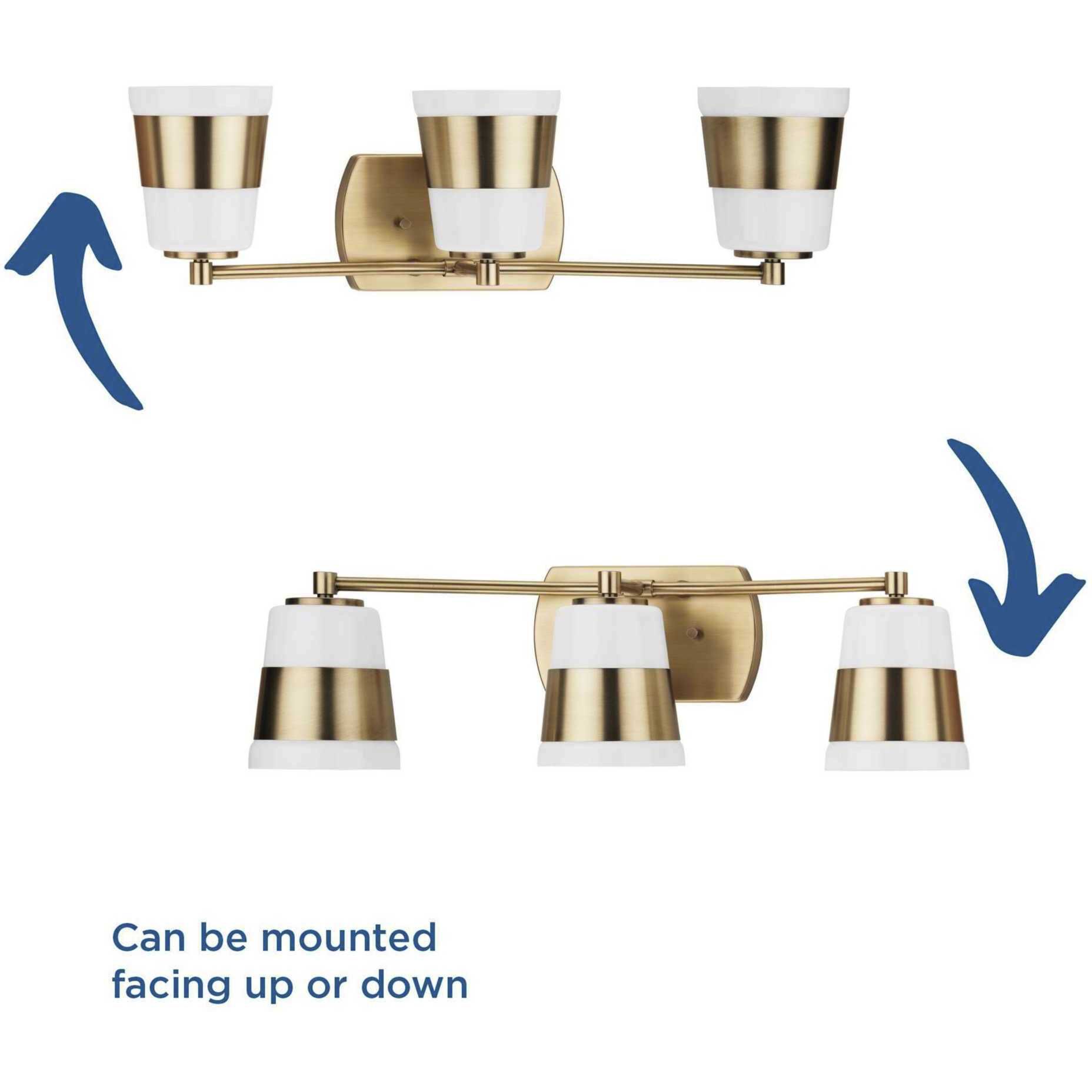 Haven 3 Light 24 inch Vintage Brass Bath Light Wall Light