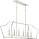 Parkhurst 6 Light 42 inch Brushed Nickel Linear Chandelier Ceiling Light