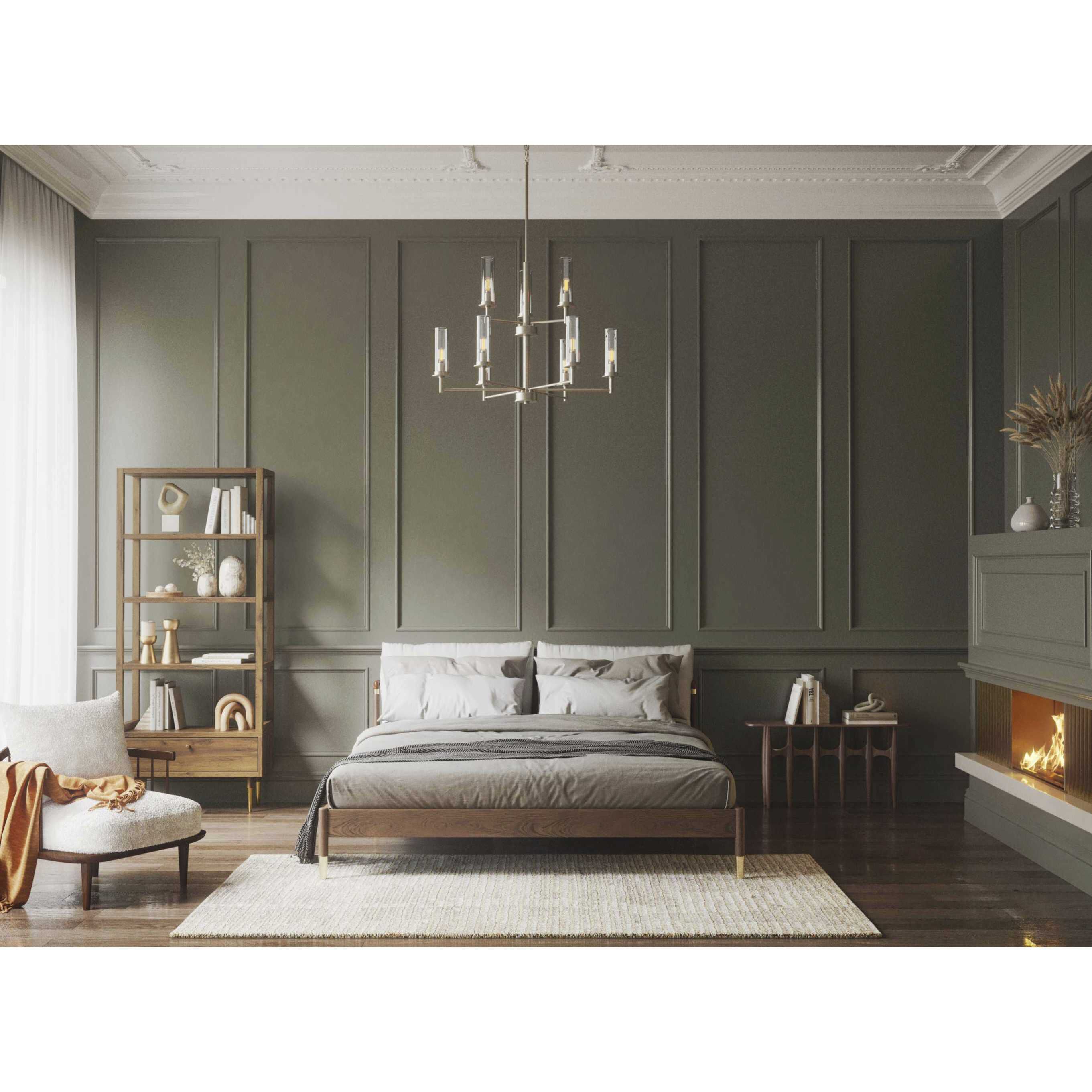 Kellwyn 9 Light 28 inch Brushed Nickel Chandelier Ceiling Light