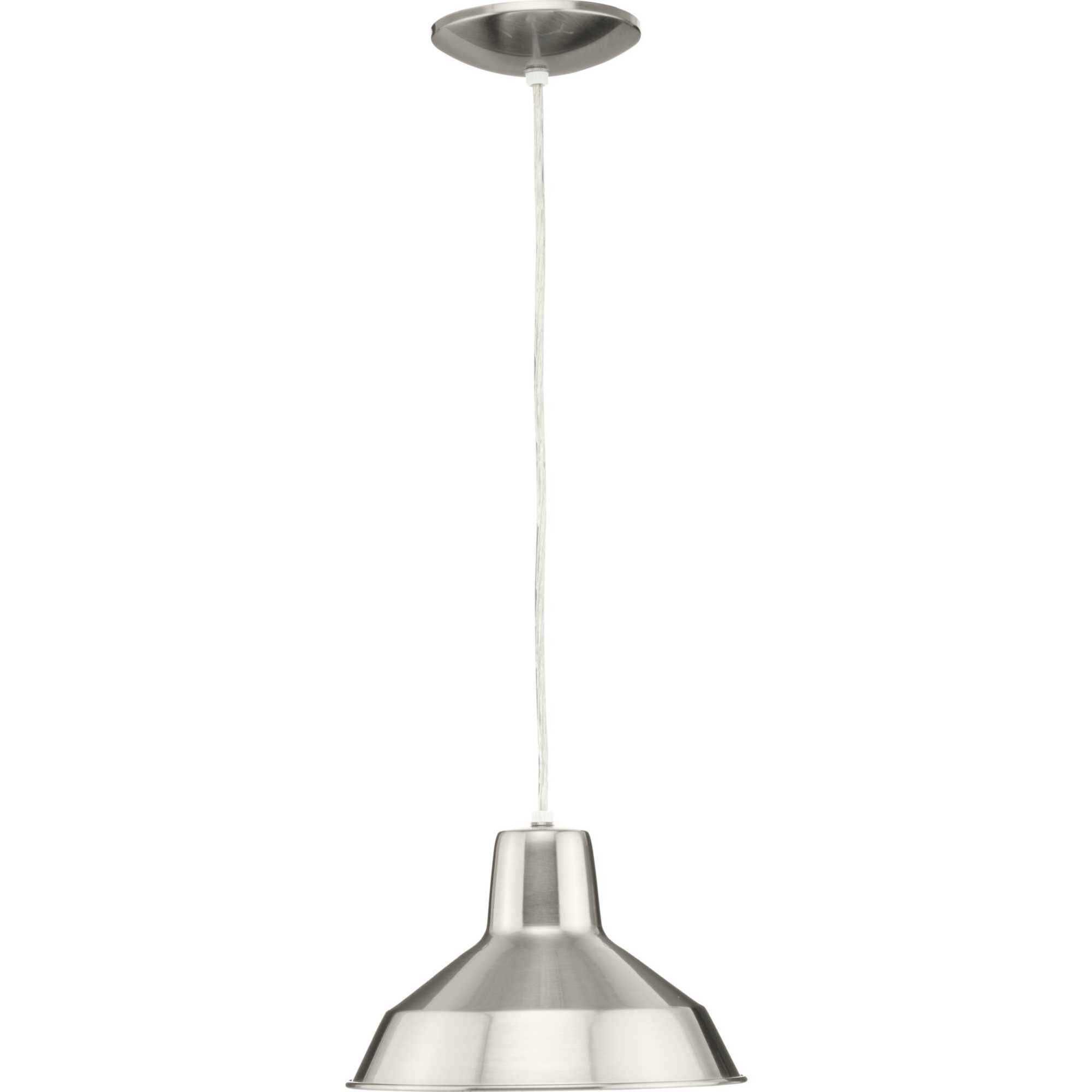 Metal Shade 1 Light 10 inch Brushed Nickel Mini-Pendant Ceiling Light in Standard