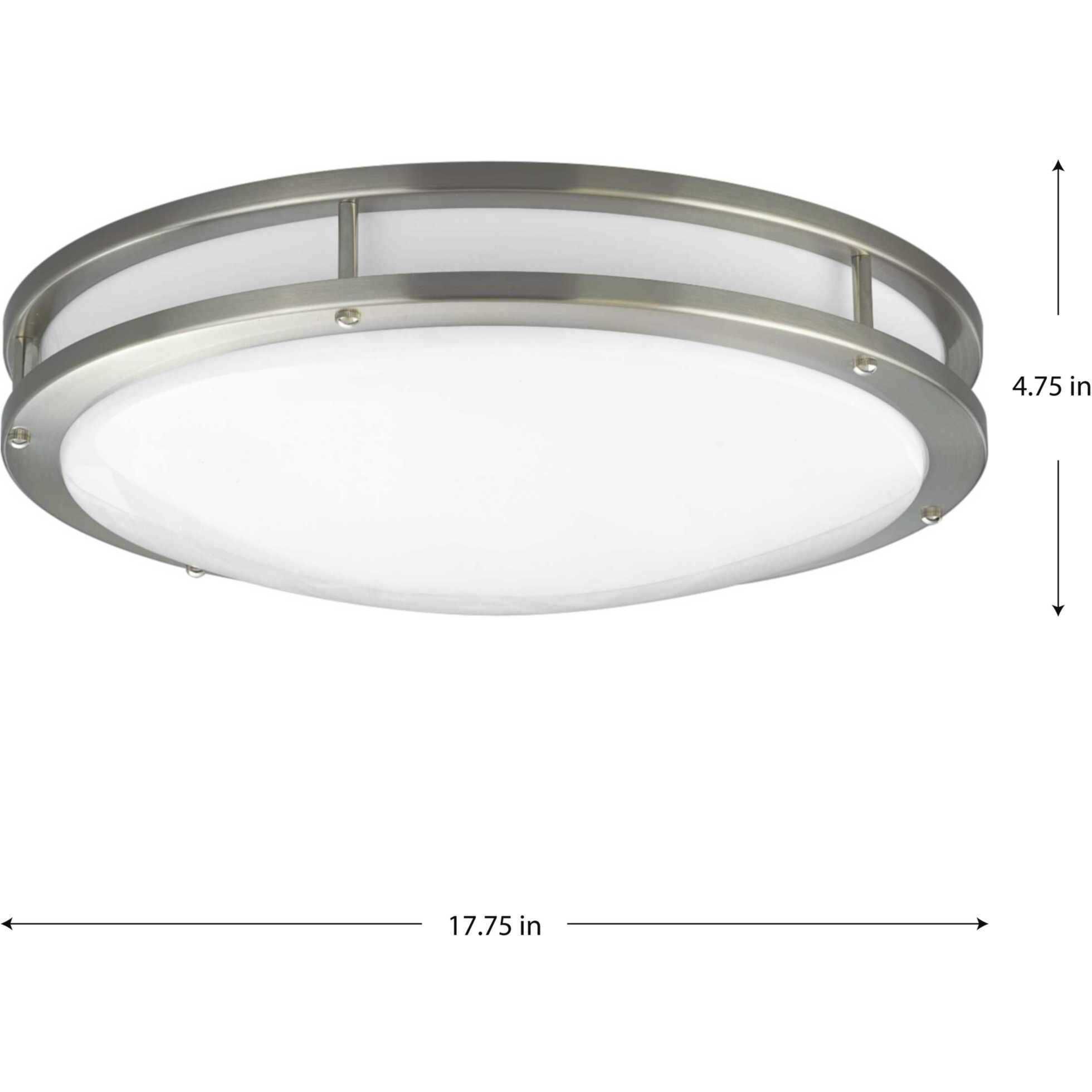 LED CTC COMM LED 17.75 inch Brushed Nickel Flush Mount Ceiling Light, Progress LED