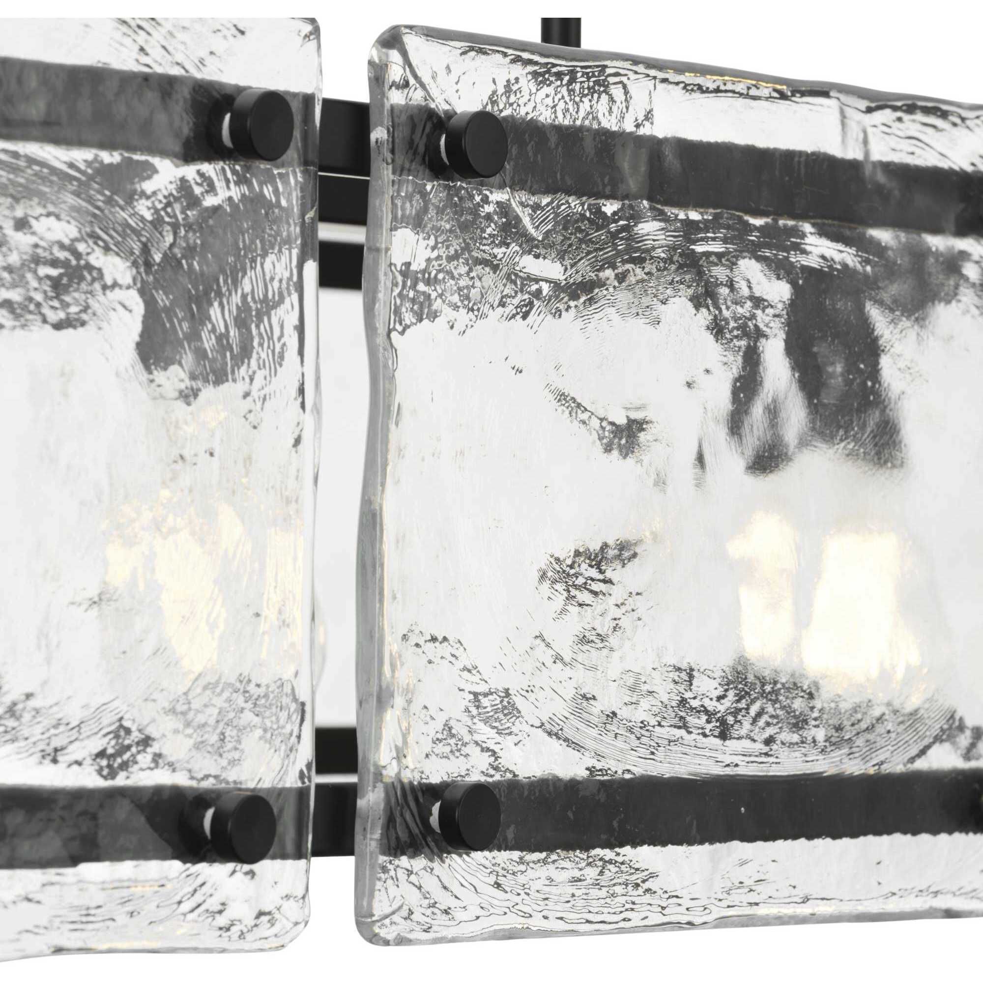 Rivera 5 Light 51.25 inch Matte Black Linear Chandelier Ceiling Light, Design Series