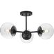 Atwell 3 Light 22 inch Matte Black Semi-Flush Mount Ceiling Light