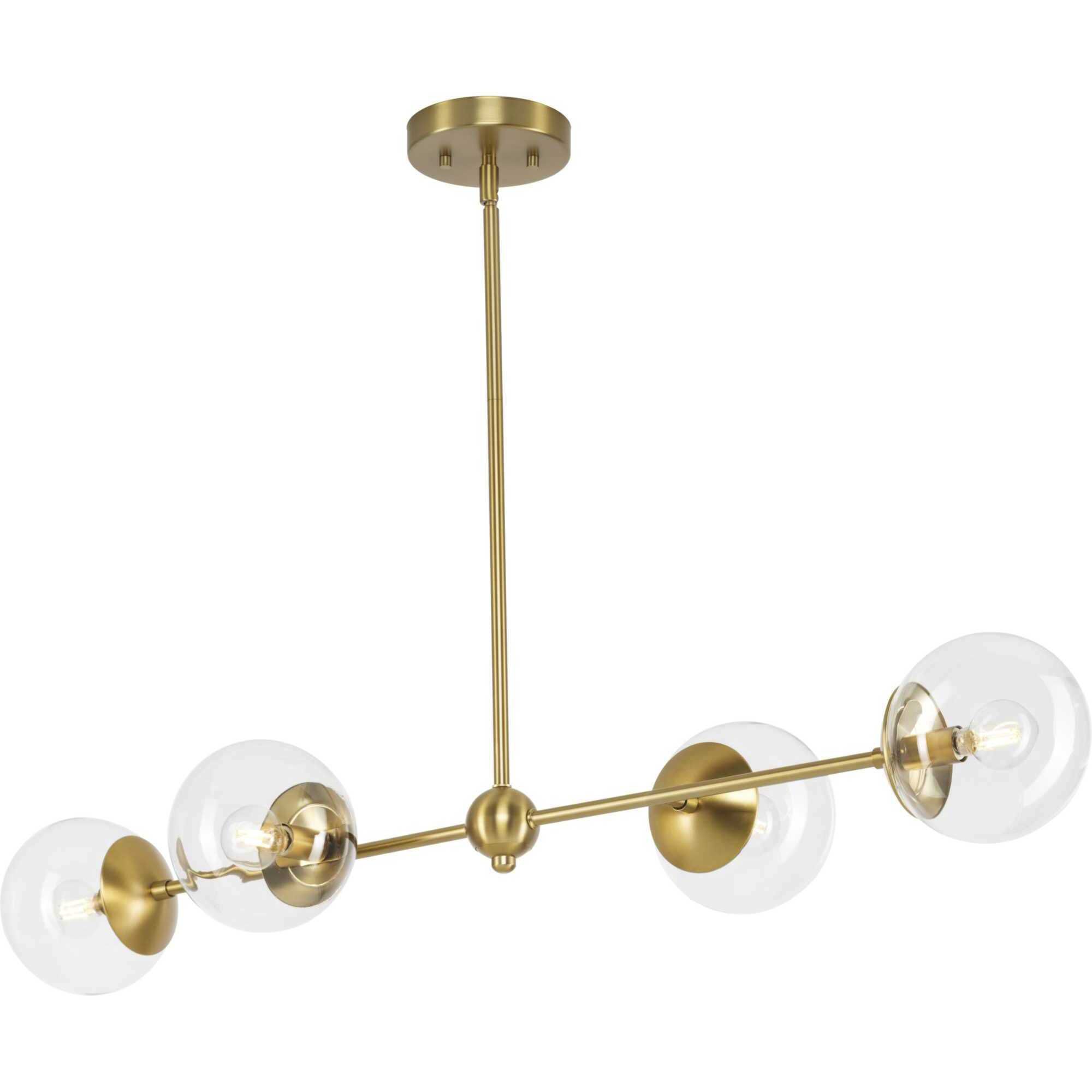 Atwell 4 Light 40 inch Brushed Bronze Linear Chandelier Ceiling Light