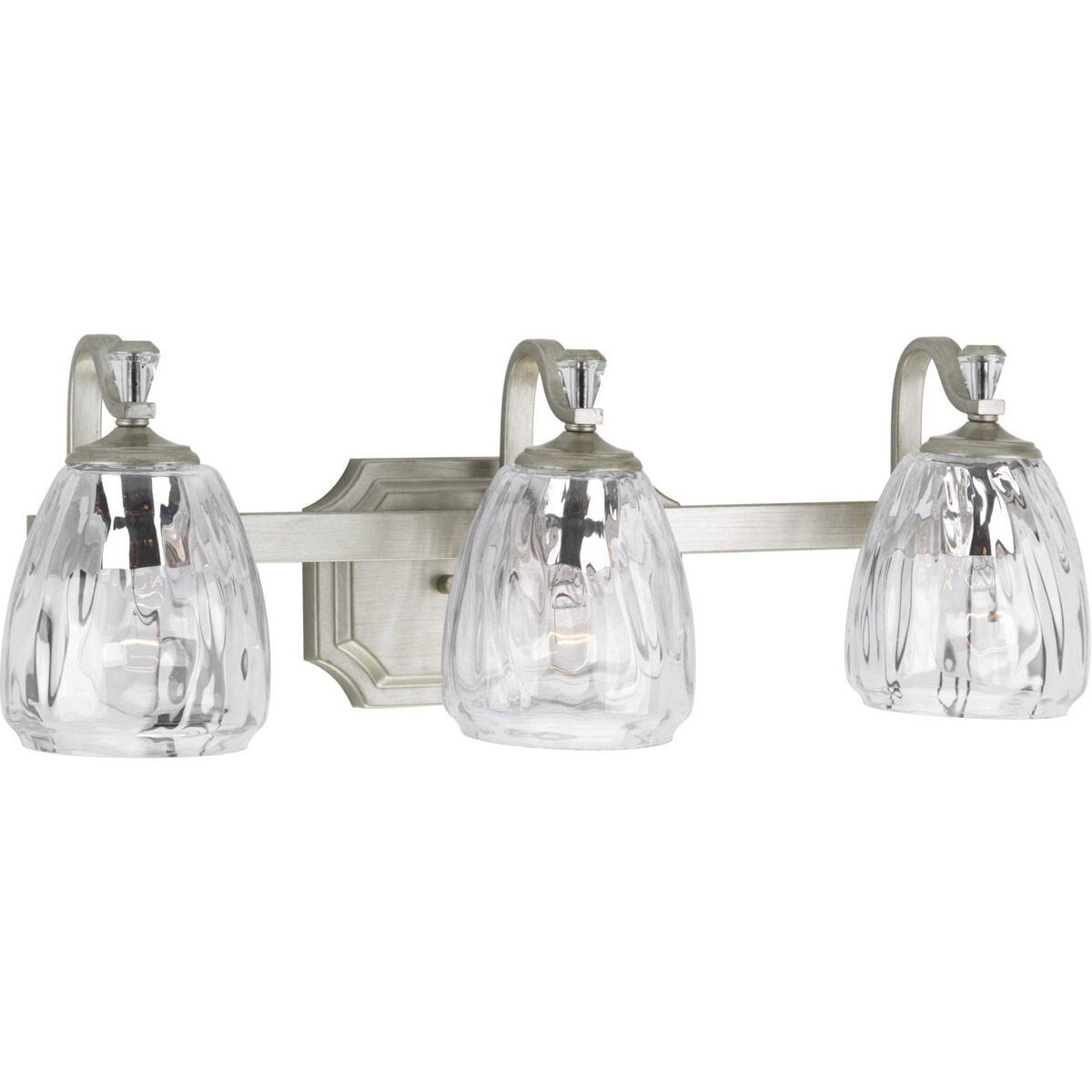 Anjoux 3 Light 23 inch Silver Ridge Bath Vanity Wall Light
