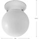 Glass Globes 1 Light 6 inch White Flush Mount Ceiling Light in No Switch