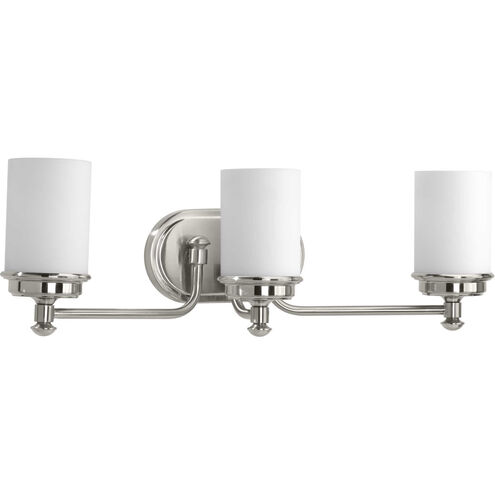 Glide 3 Light 24 inch Brushed Nickel Bath Vanity Wall Light, Design Series