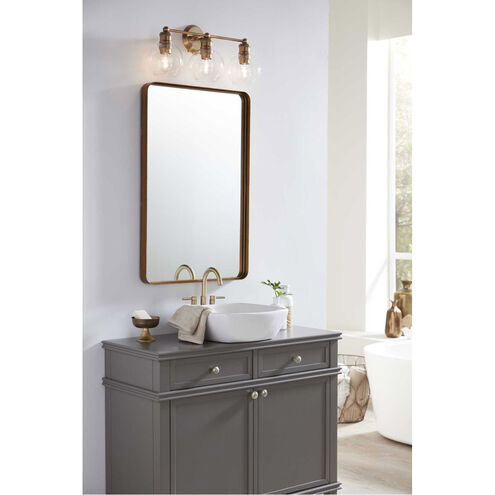 Hansford 3 Light 25 inch Vintage Brass Bath Vanity Wall Light