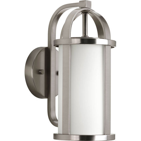 Greetings 1 Light 13 inch Brushed Nickel Outdoor Wall Lantern