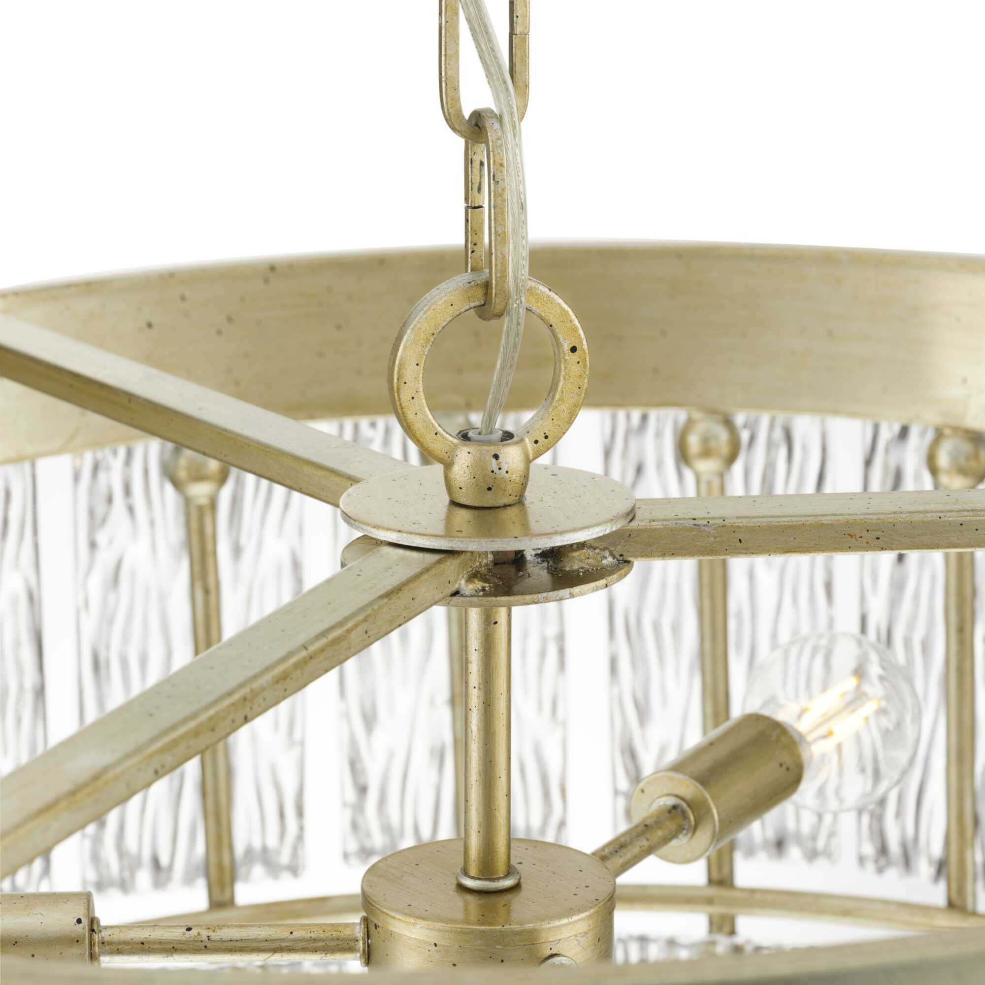 Chevall 6 Light 24.87 inch Gilded Silver Chandelier Ceiling Light, Design Series