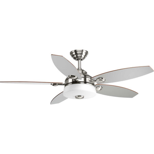 Graceful 54 inch Brushed Nickel with Medium Cherry/Silver Blades Ceiling Fan, Progress LED