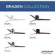 Braden 56 inch Architectural Bronze with Classic Walnut/Medium Cherry Blades Hugger Ceiling Fan, Progress LED