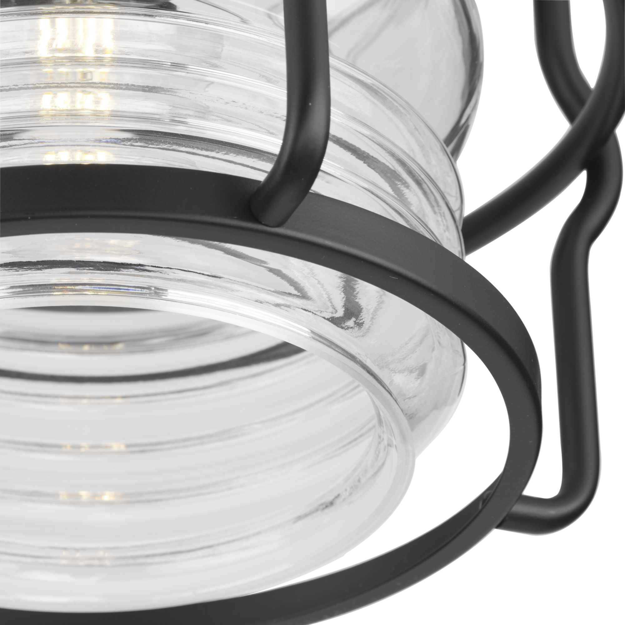 Keegan 1 Light 9.75 inch Matte Black Outdoor Flush Mount