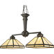 Arts and Crafts 2 Light 12 inch Weathered Bronze Chandelier Ceiling Light