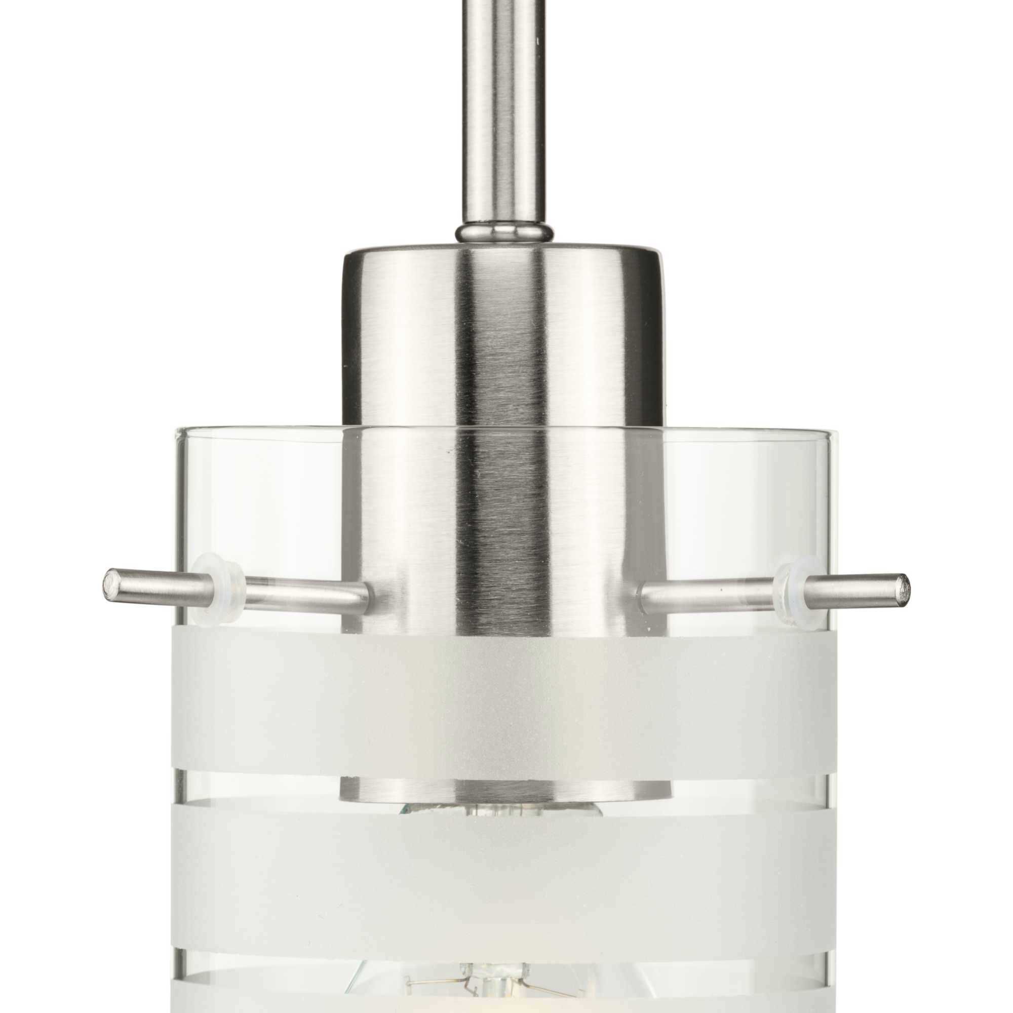 Glass Pendants 1 Light 5.31 inch Brushed Nickel Mini-Pendant Ceiling Light