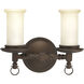 Santiago 2 Light 14 inch Roasted Java Bath Vanity Wall Light