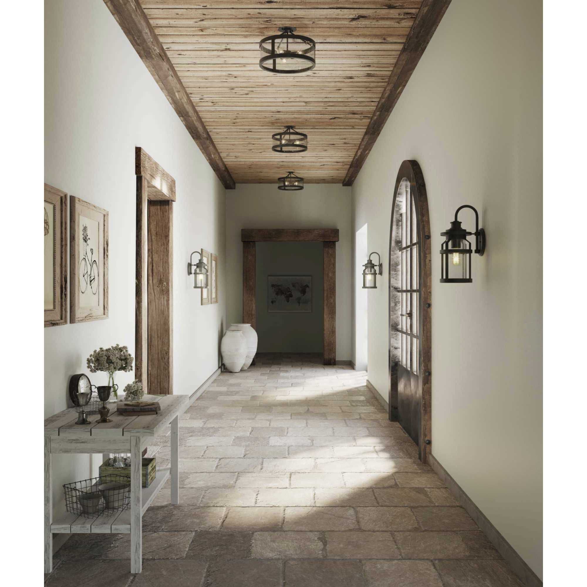 Gresham 3 Light 18 inch Graphite Semi-Flush Mount Convertible Ceiling Light, Design Series