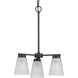 Tanner 3 Light 16.62 inch Matte Black Chandelier Ceiling Light