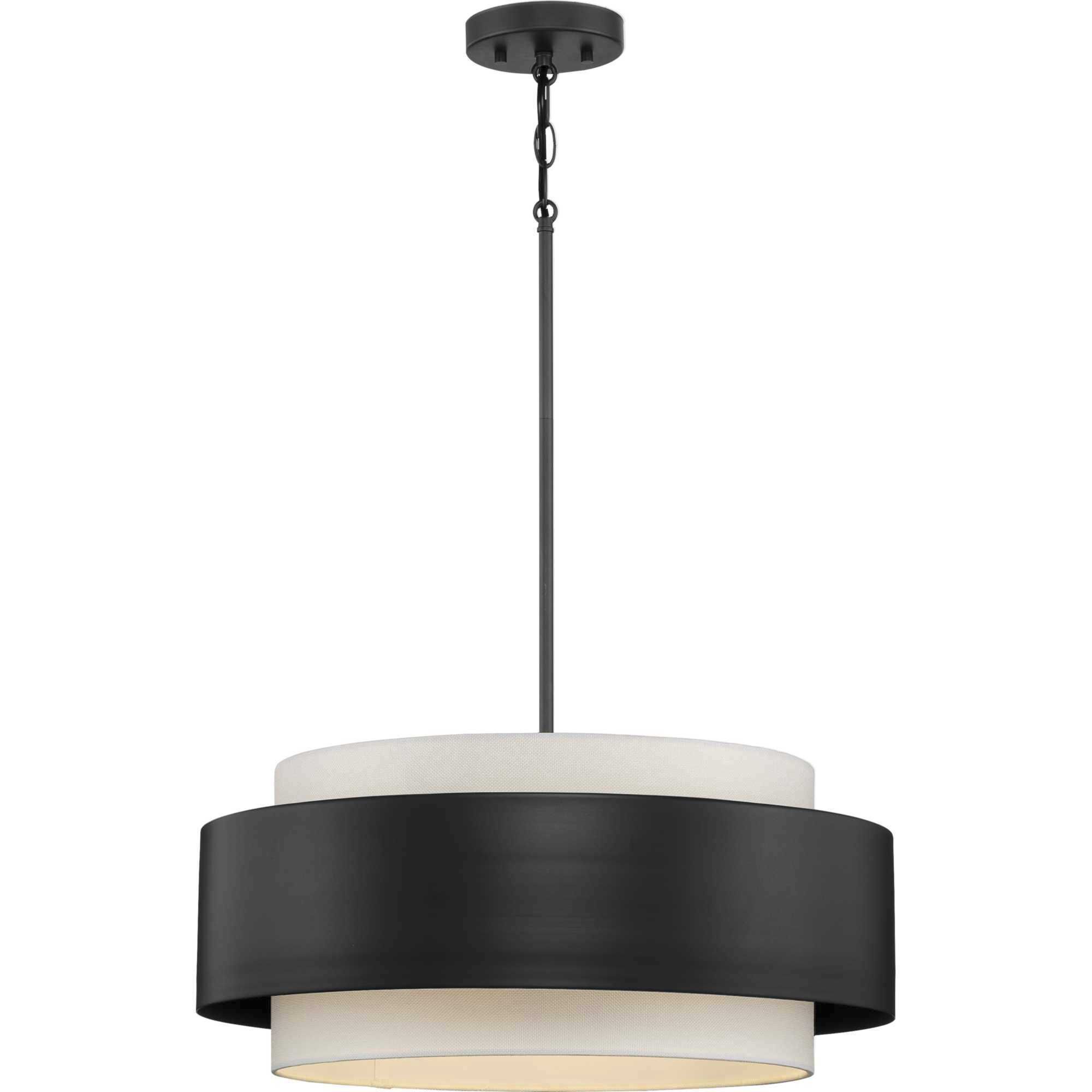 Silva 3 Light 22 inch Matte Black Pendant Ceiling Light, Design Series
