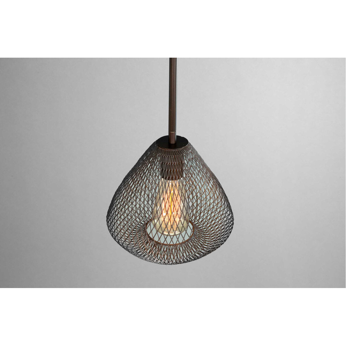 Mesh 1 Light 9 inch Antique Bronze Mini-Pendant Ceiling Light, Design Series