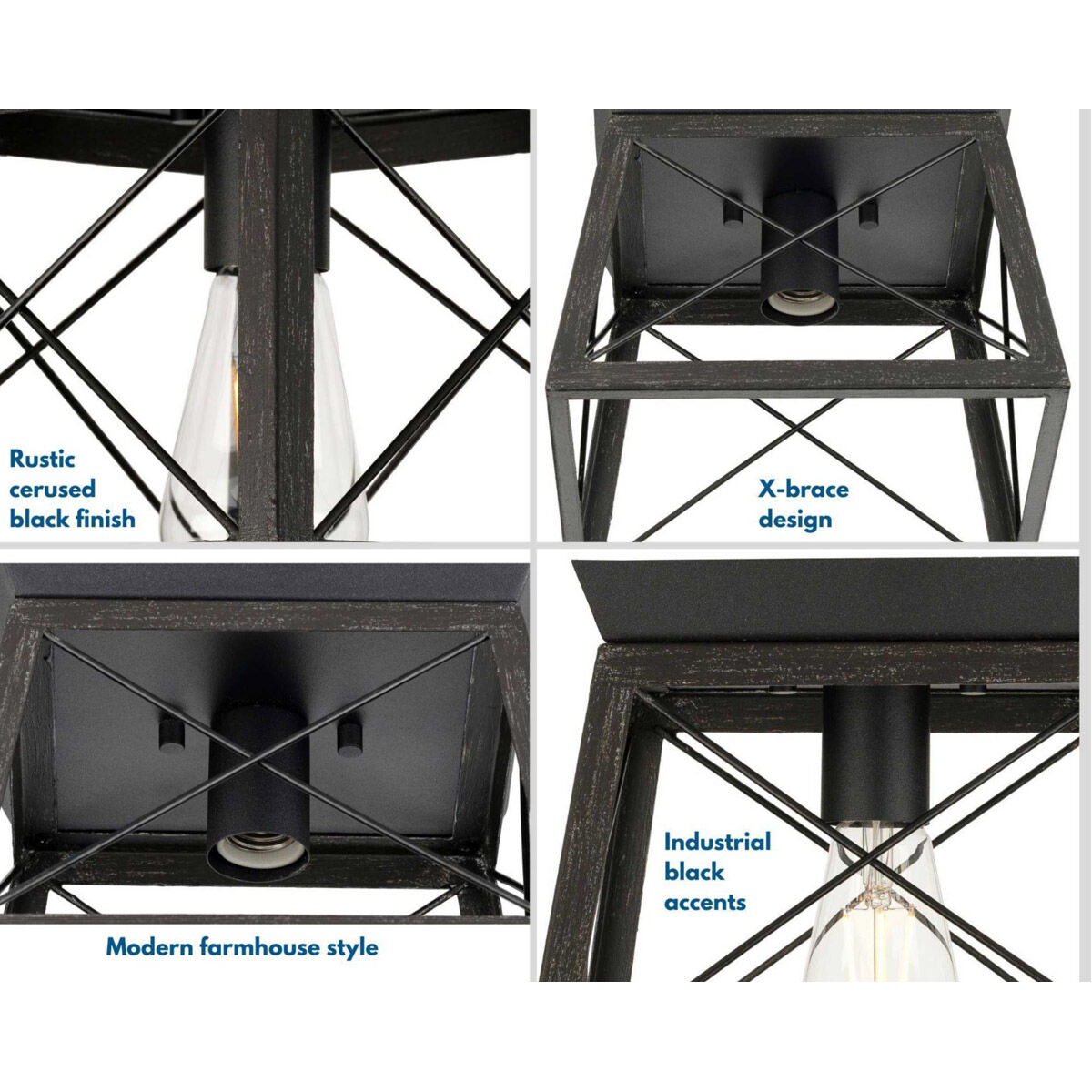 Briarwood 1 Light 9.5 inch Textured Black Flush Mount Ceiling Light