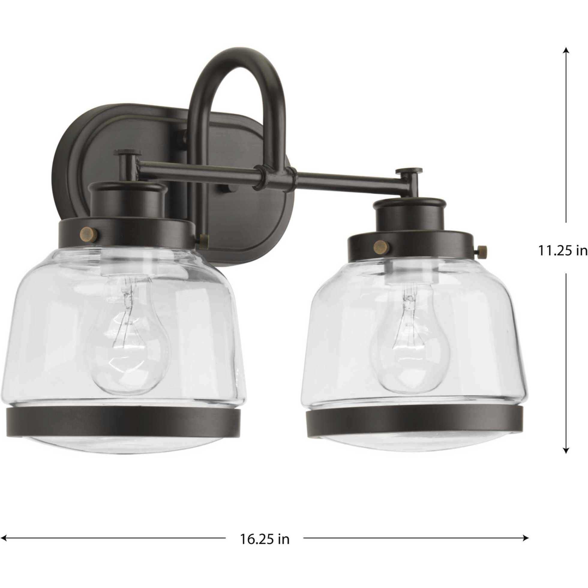 Judson 2 Light 16 inch Antique Bronze Bath Vanity Wall Light