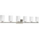 Replay 6 Light 48 inch Brushed Nickel Bath Vanity Wall Light