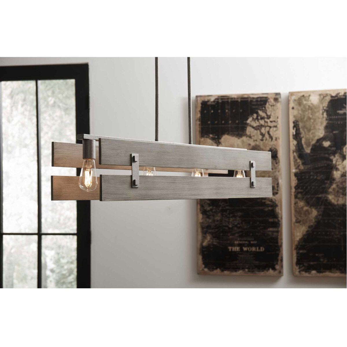 Hemsworth 4 Light 36 inch Galvanized Island Chandelier Ceiling Light