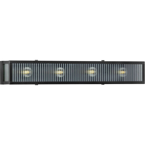 Dwyer 4 Light 30 inch Matte Black Bath Vanity Wall Light