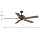 Lakehurst 60 inch Antique Bronze with Walnut Blades Indoor/Outdoor Ceiling Fan
