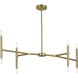 Arya 8 Light 40 inch Brushed Gold Linear Chandelier Ceiling Light, Design Series