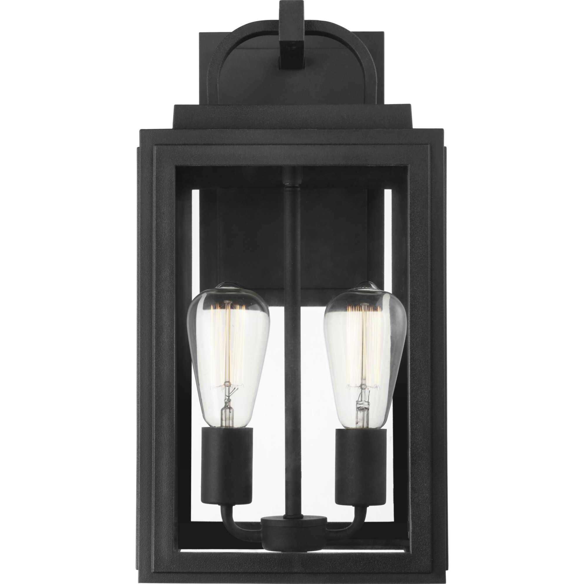 Grandbury 2 Light 17 inch Textured Black Outdoor Wall Lantern, with DURASHIELD, Medium