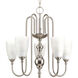 Revive 5 Light 22 inch Brushed Nickel Chandelier Ceiling Light