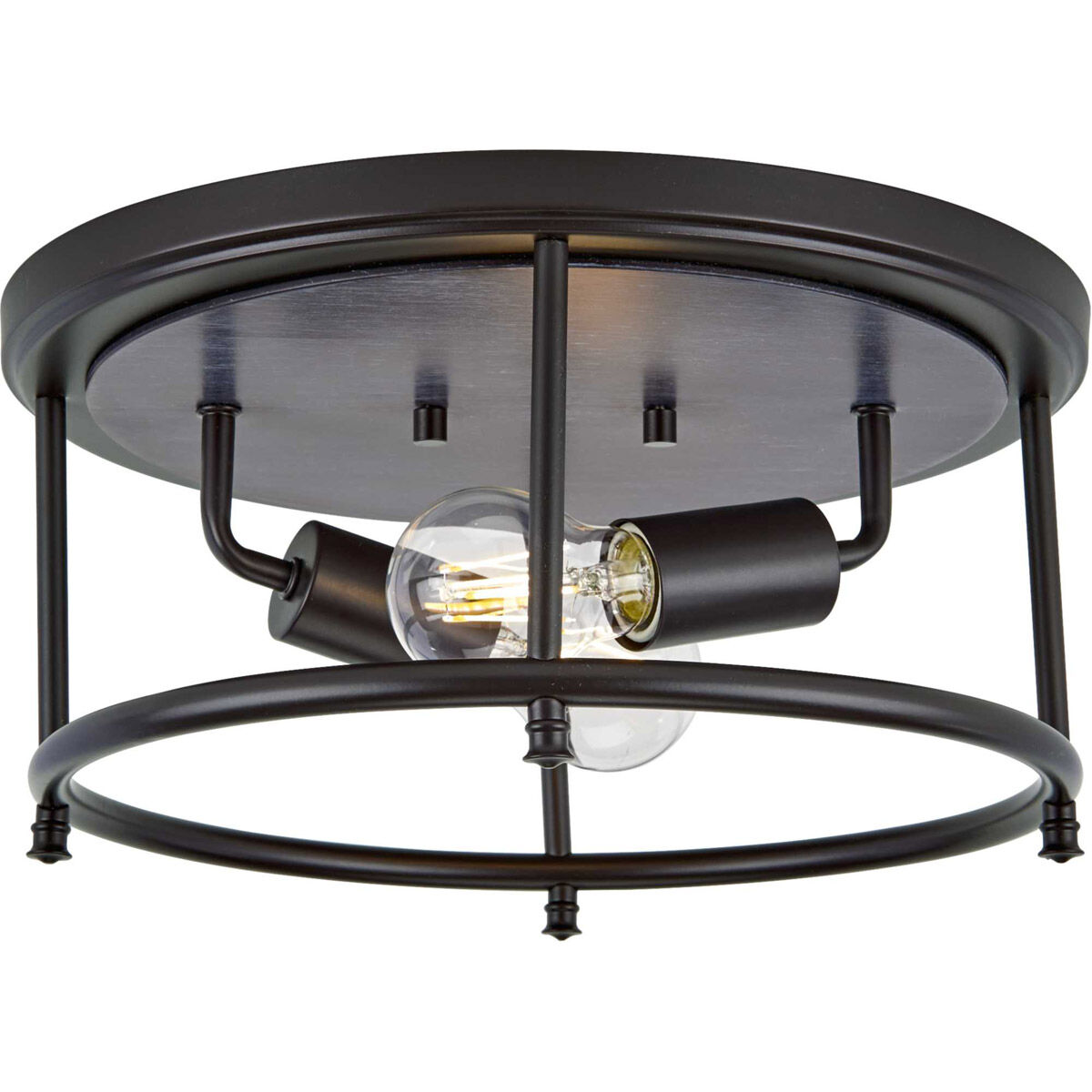 Durrell 2 Light 13 inch Matte Black Flush Mount Ceiling Light