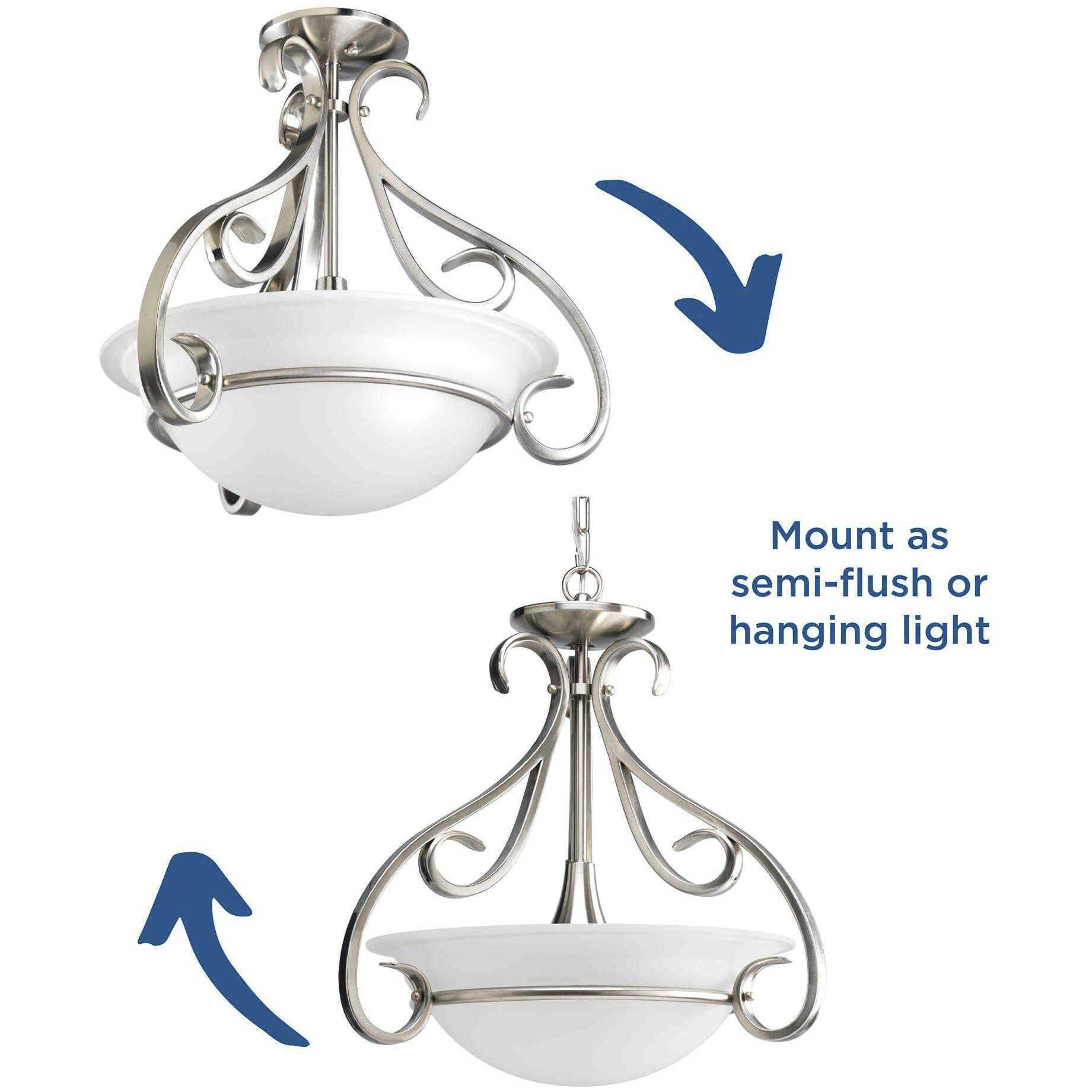 Torino 3 Light 18 inch Brushed Nickel Foyer Pendant Ceiling Light