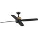 Shaffer II 56 inch Matte Black with Matte Black/Rustic Charcoal Blades Ceiling Fan, Progress LED
