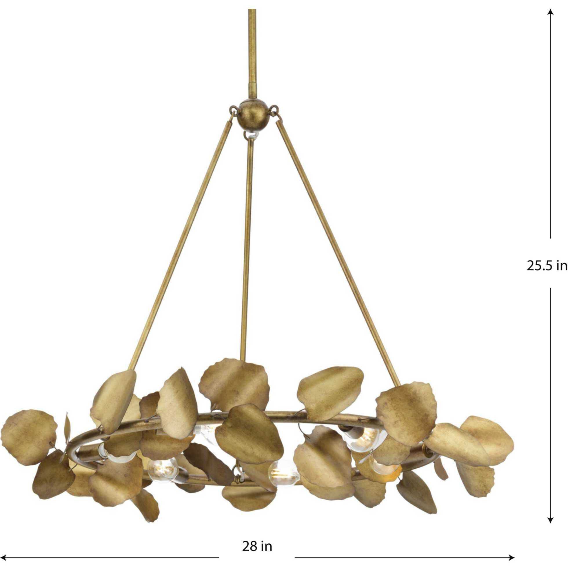 Laurel 6 Light 28 inch Gold Ombre Chandelier Ceiling Light, Design Series